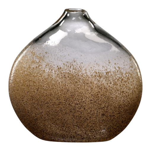 Gold Dust Flecks Speckled Rust Grey Gray Charcoal Glass Teardrop Windowsill Planter Vase
