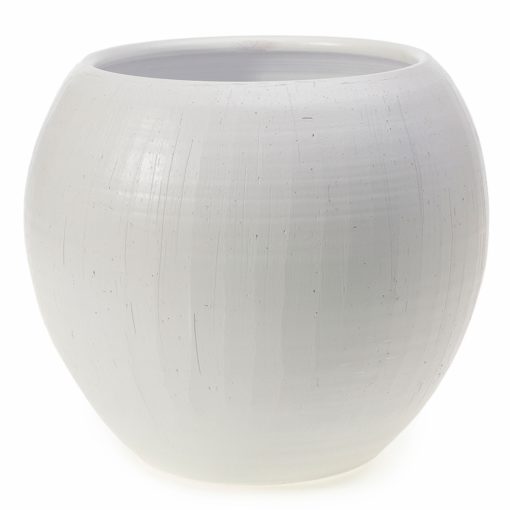 London All Solid White Ceramic Round Bell Shape Pot Planter