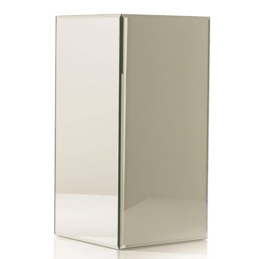Mirror Mirrored Antiqued Column Glass Straight Stand Cube