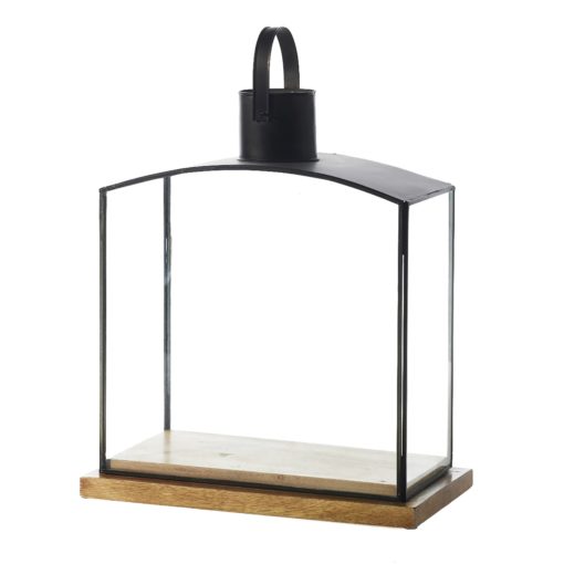 Nuevo Window Sill Garden Gardening Lantern Terrarium Candle Holder Hurricane Glass Metal Wood