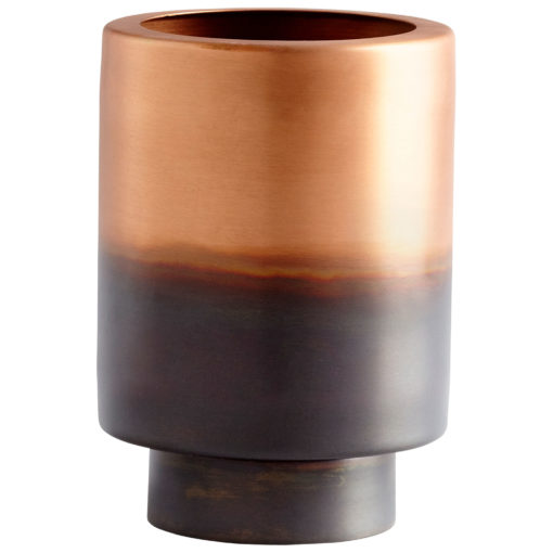 Ombre Gold Copper Charcoal Thick Walled Aluminum Modern Cylinder Round