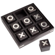 Tic Tac Toe Game Gaming Cats Set Black White Wood Box Tray Display Gift Set