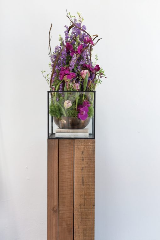Wharf Reclaimed Wood Column Stand Glass Terrarium Hurricane Plant Flower Set