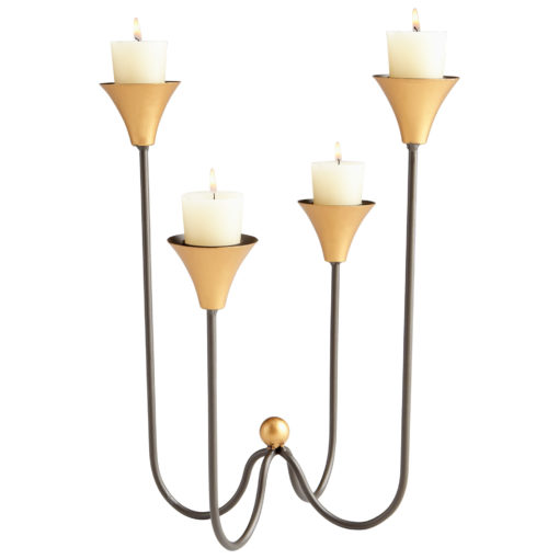 Iron Bell Tower Tall Candelabra Candle Holder
