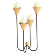 Iron Bell Tower Tall Candelabra Candle Holder