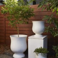 Portland White Concrete Urn Planter Collection
