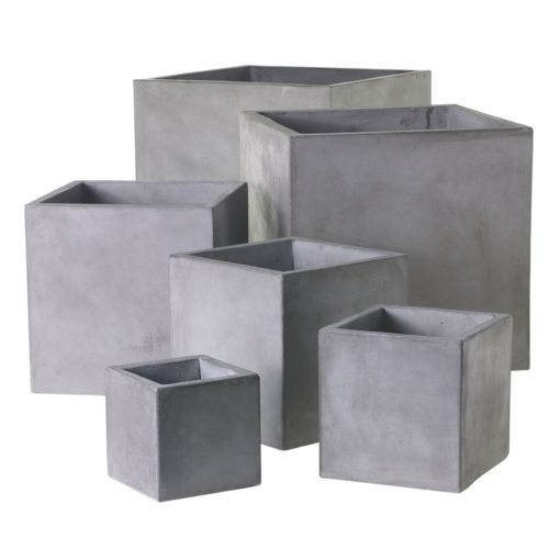 Newport Modern Square Concrete Cube Planter Collection