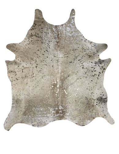 Devore Metallic Silver Gris Gray Cowhide