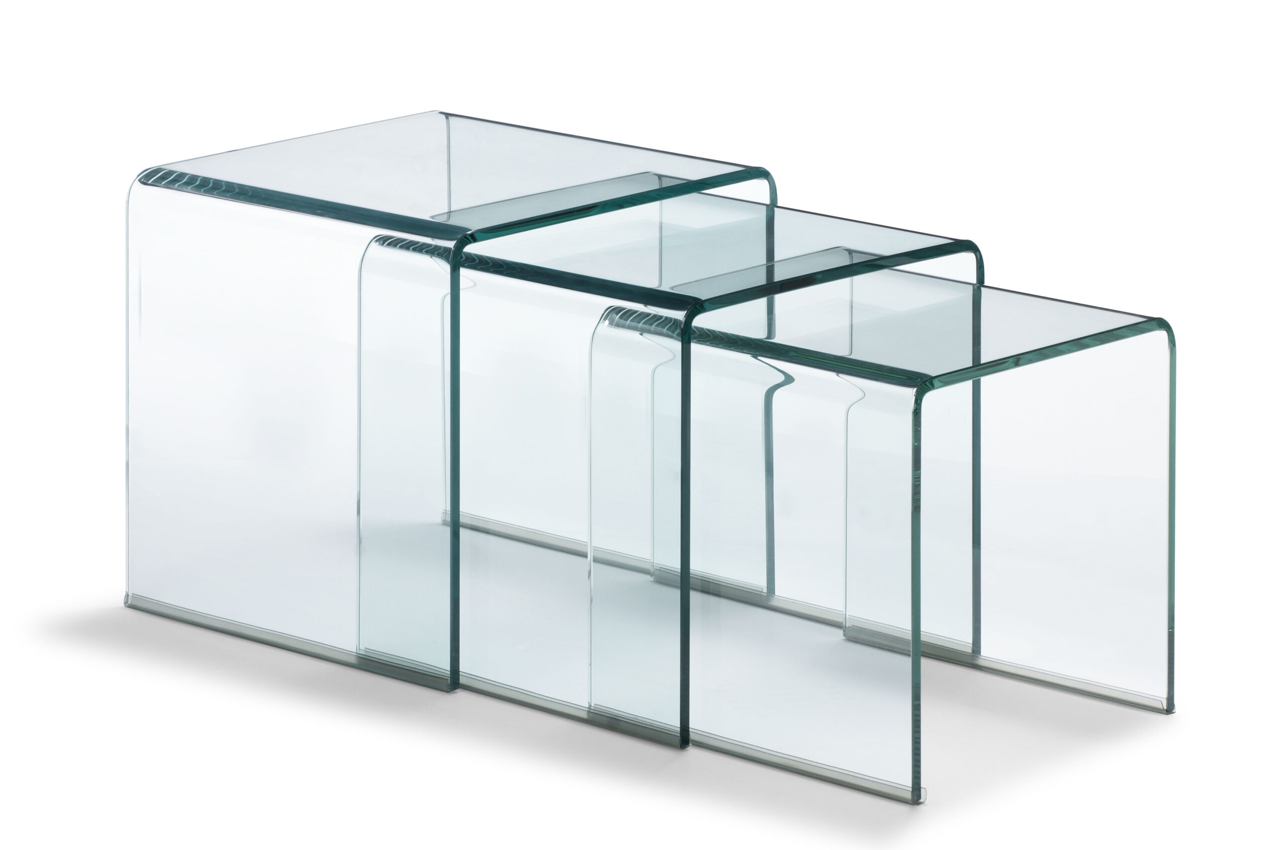Bent Glass Nesting Tables, Set of Three - Discontinued - Image 3