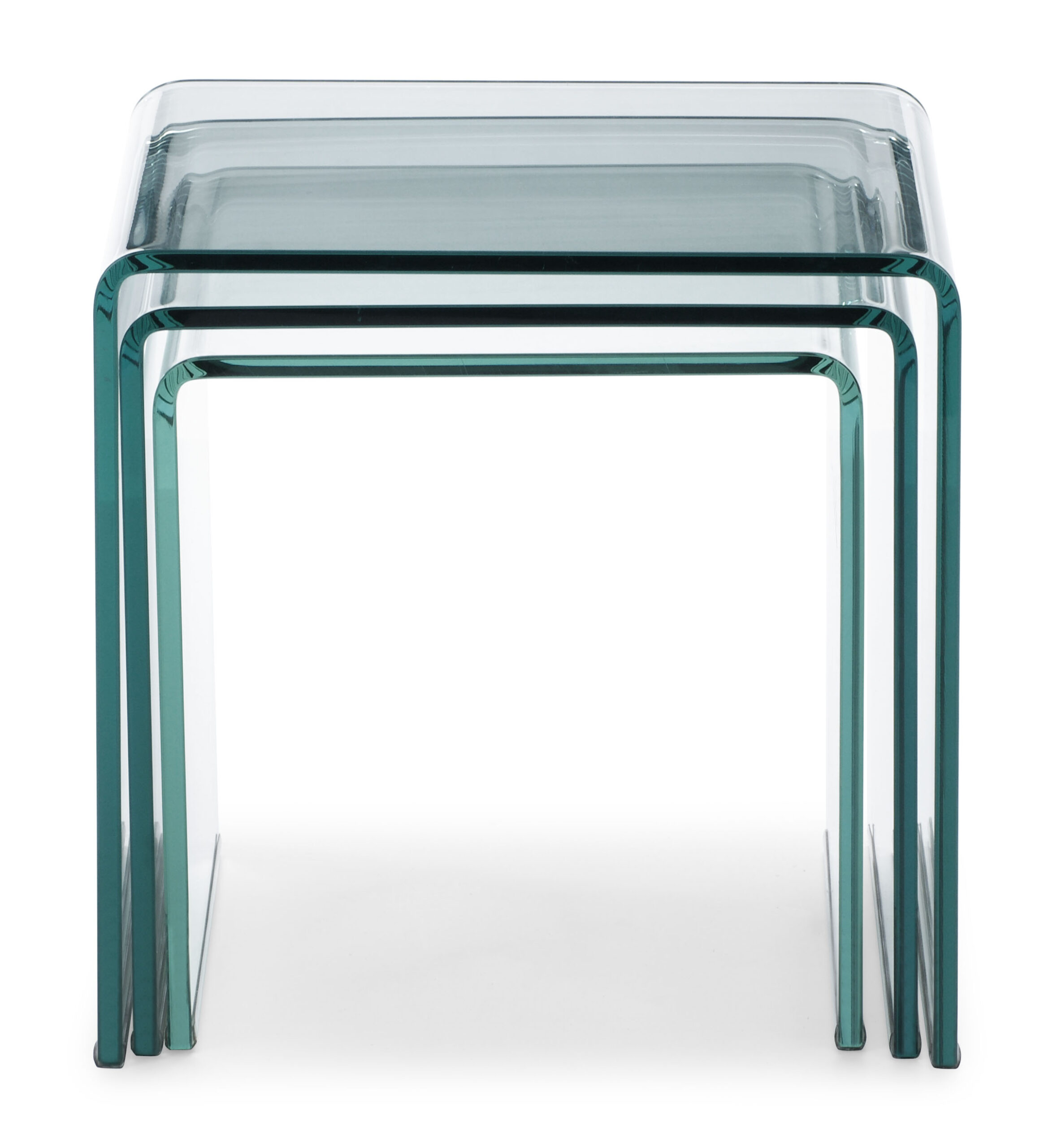 Bent Glass Nesting Tables, Set of Three - Discontinued - Image 4
