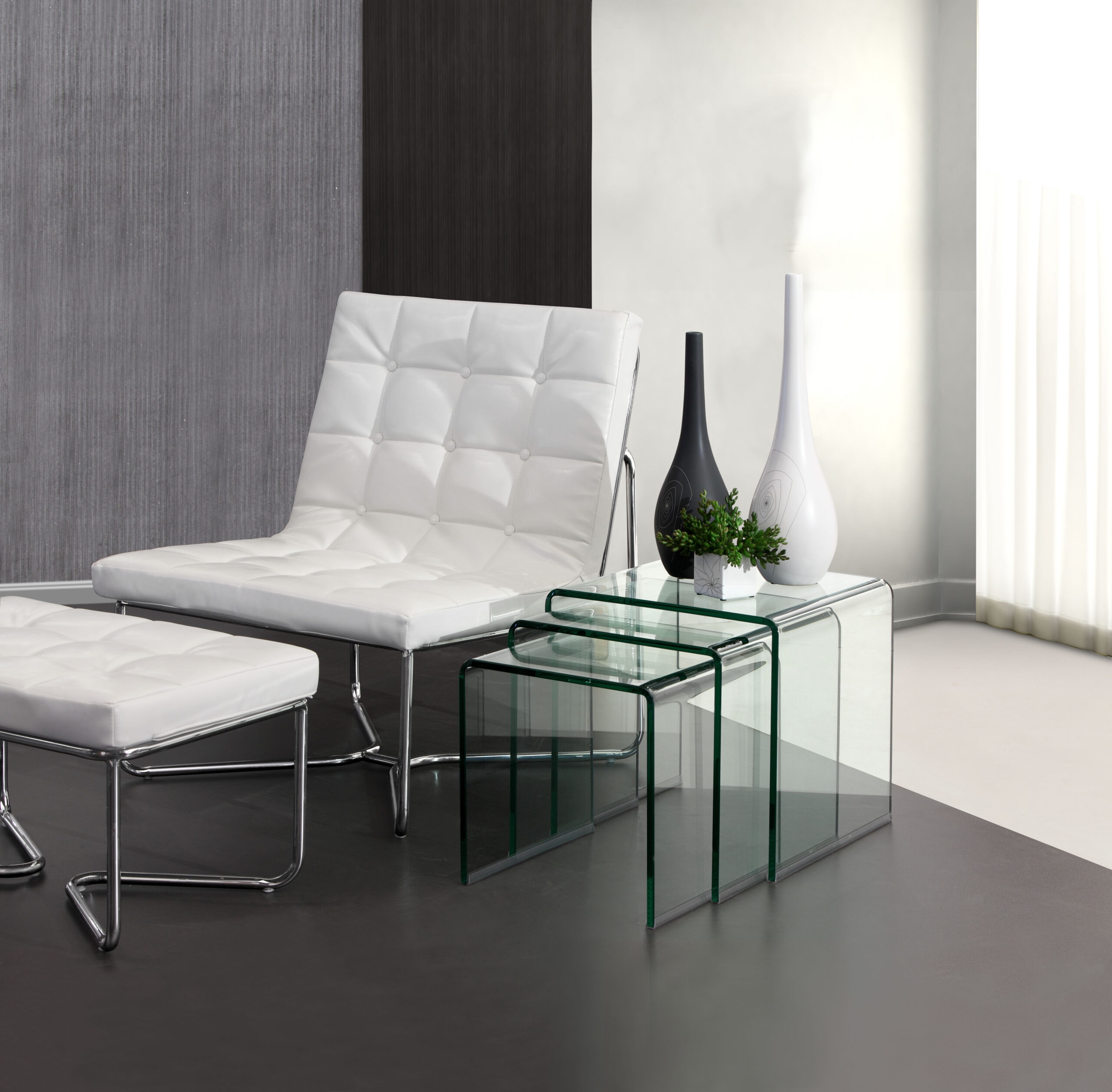 Bent Glass Nesting Tables, Set of Three - Discontinued - Image 2