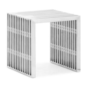 Slatted Steel Single Bench