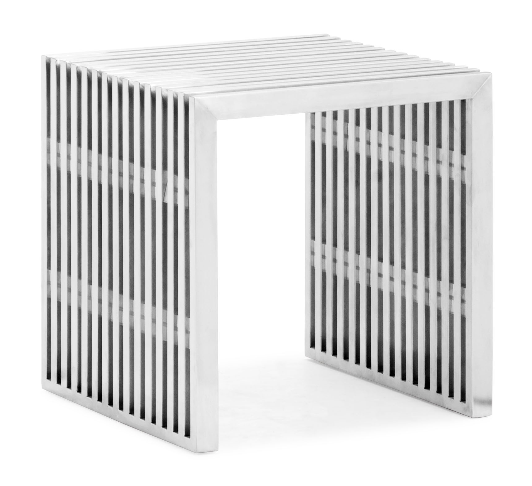 Slatted Steel Single Bench - Image 3