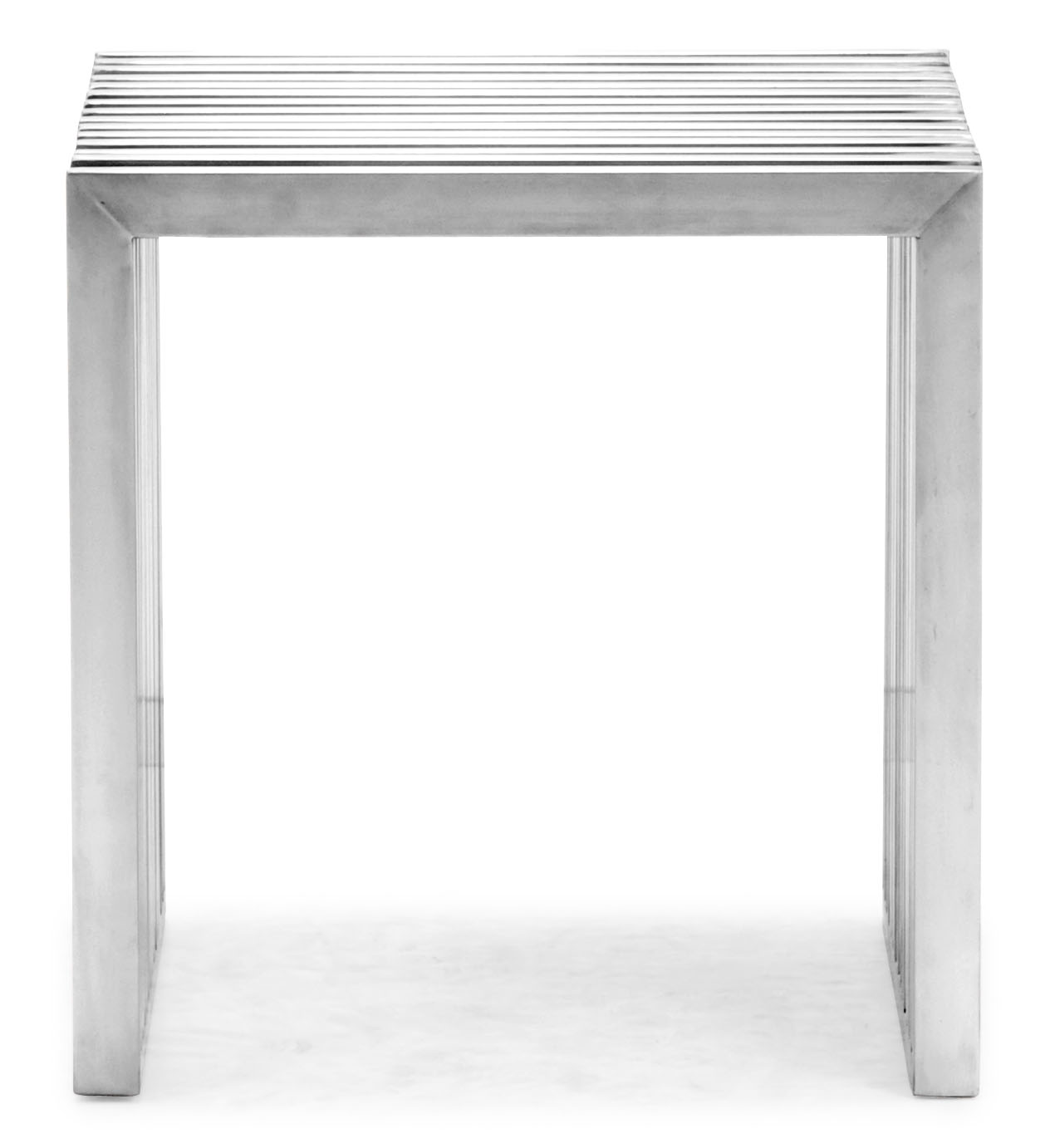 Slatted Stainless Steel Single Bench