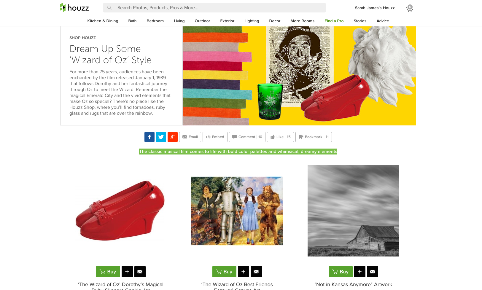 Featured on Houzz! Wizard of Oz Style