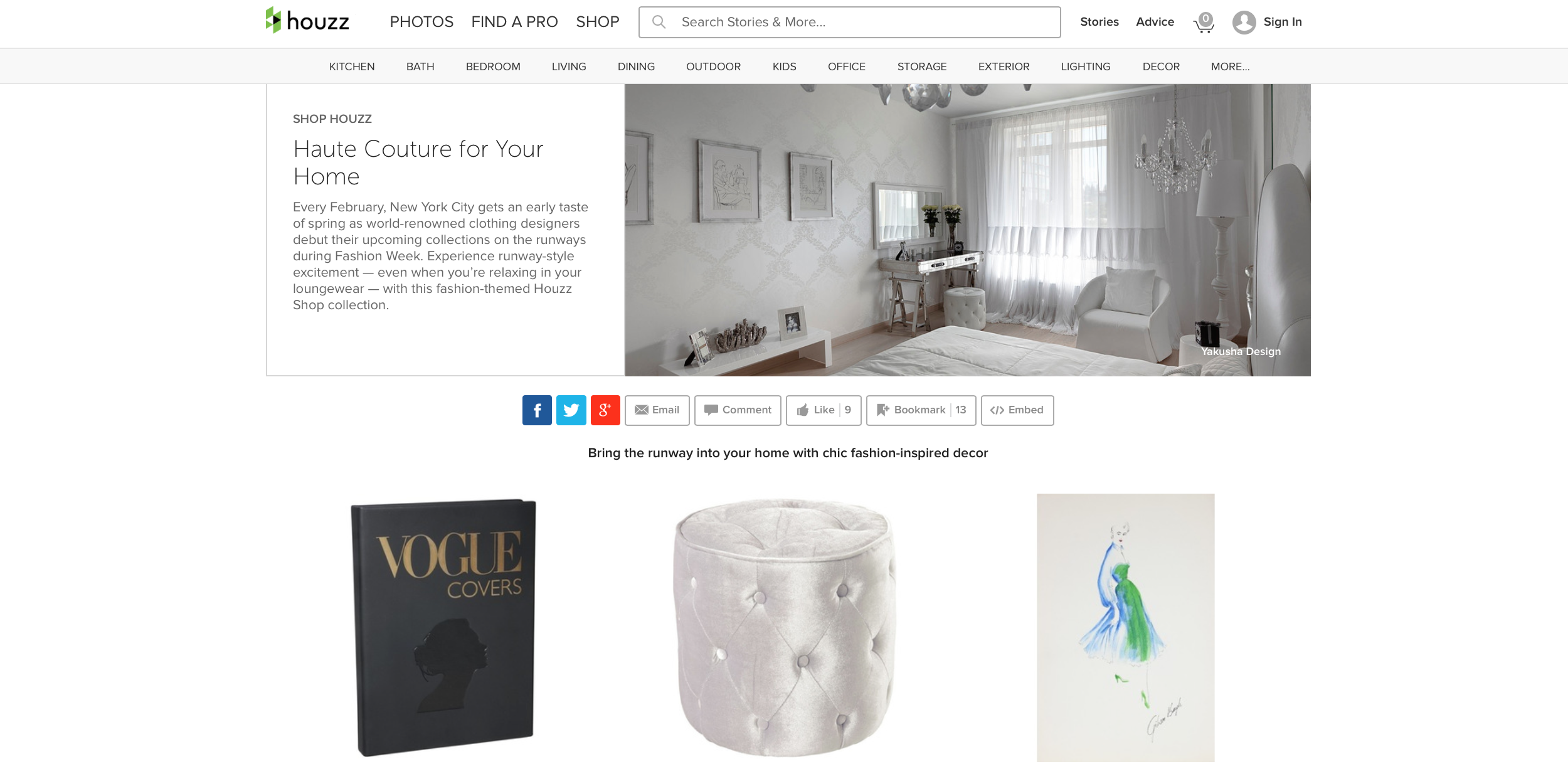 Featured on Houzz! Haute Couture for Your Home