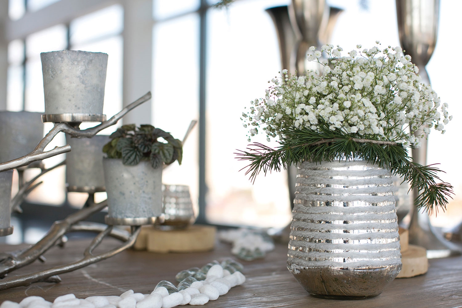 Allure Silver Mercury Glass Vase Collection - Image 3