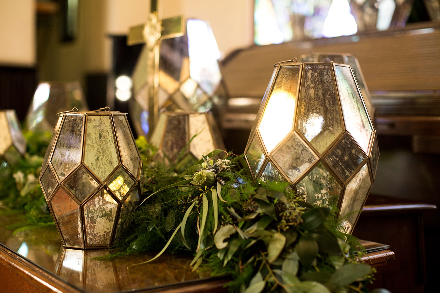 Audrey Mercury Glass Candle Lantern Collection - Image 4