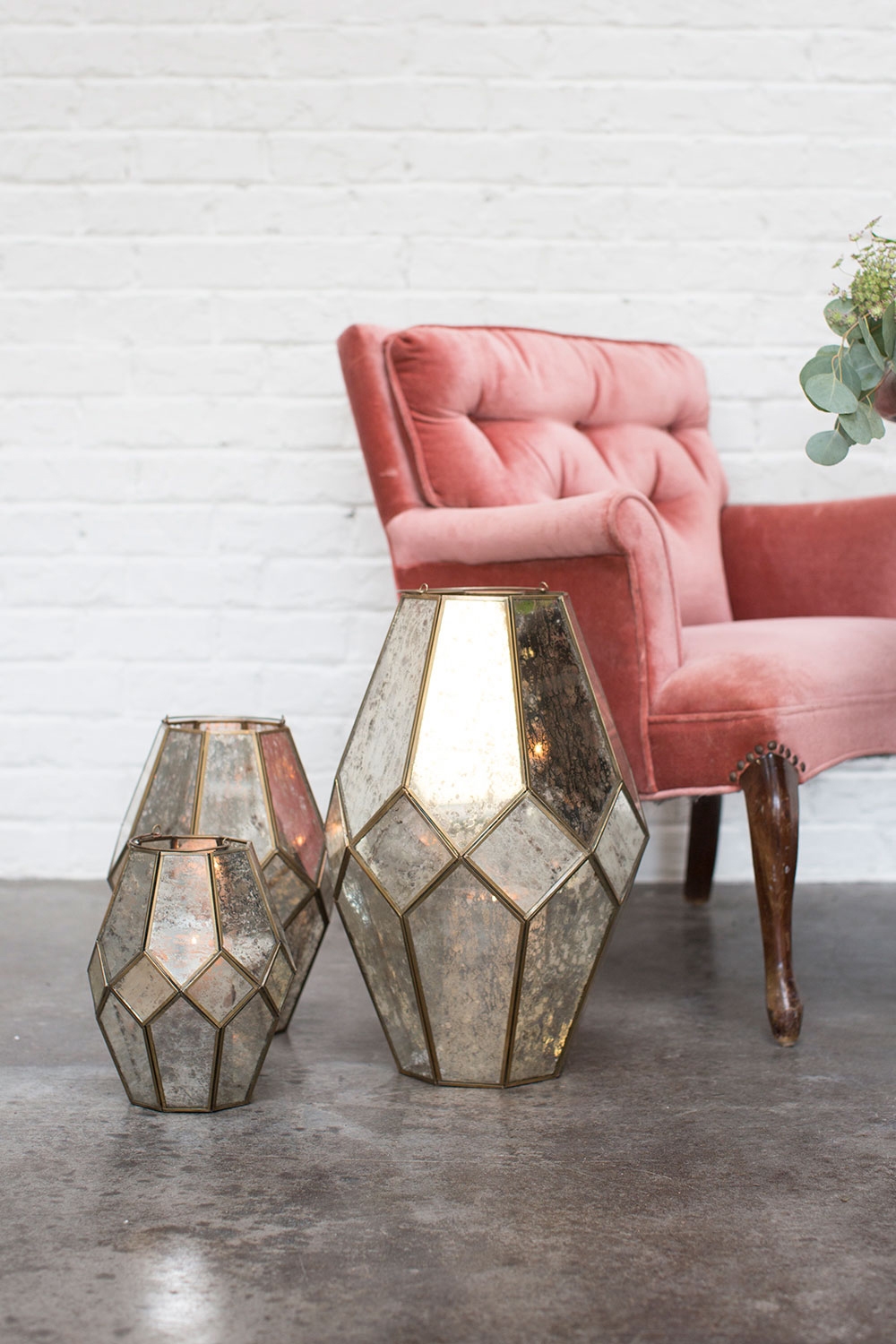 Audrey Mercury Glass Candle Lantern Collection - Image 2