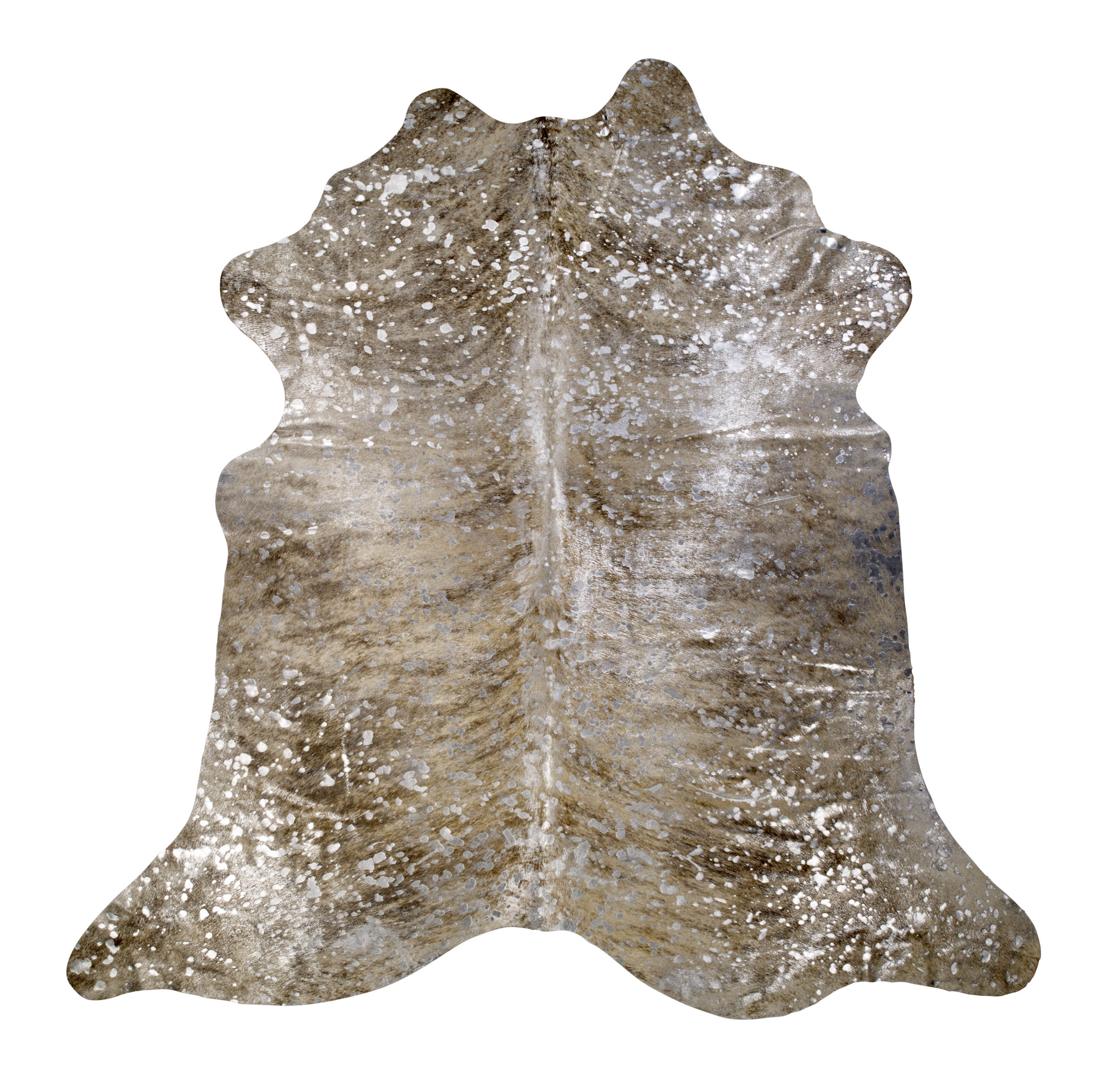 Light Brindle Tan with Silver Cowhide