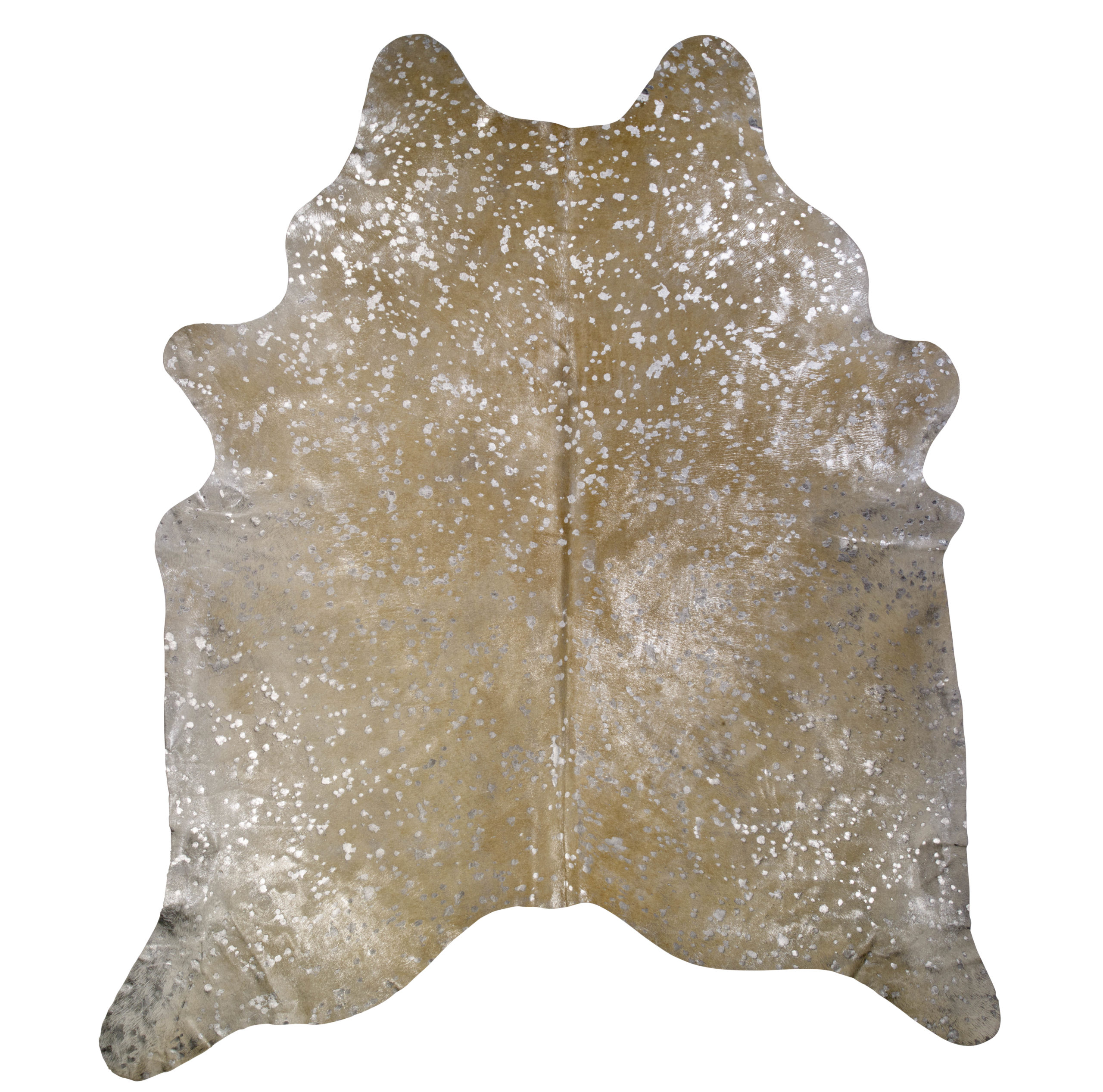 Beige with Silver Cowhide