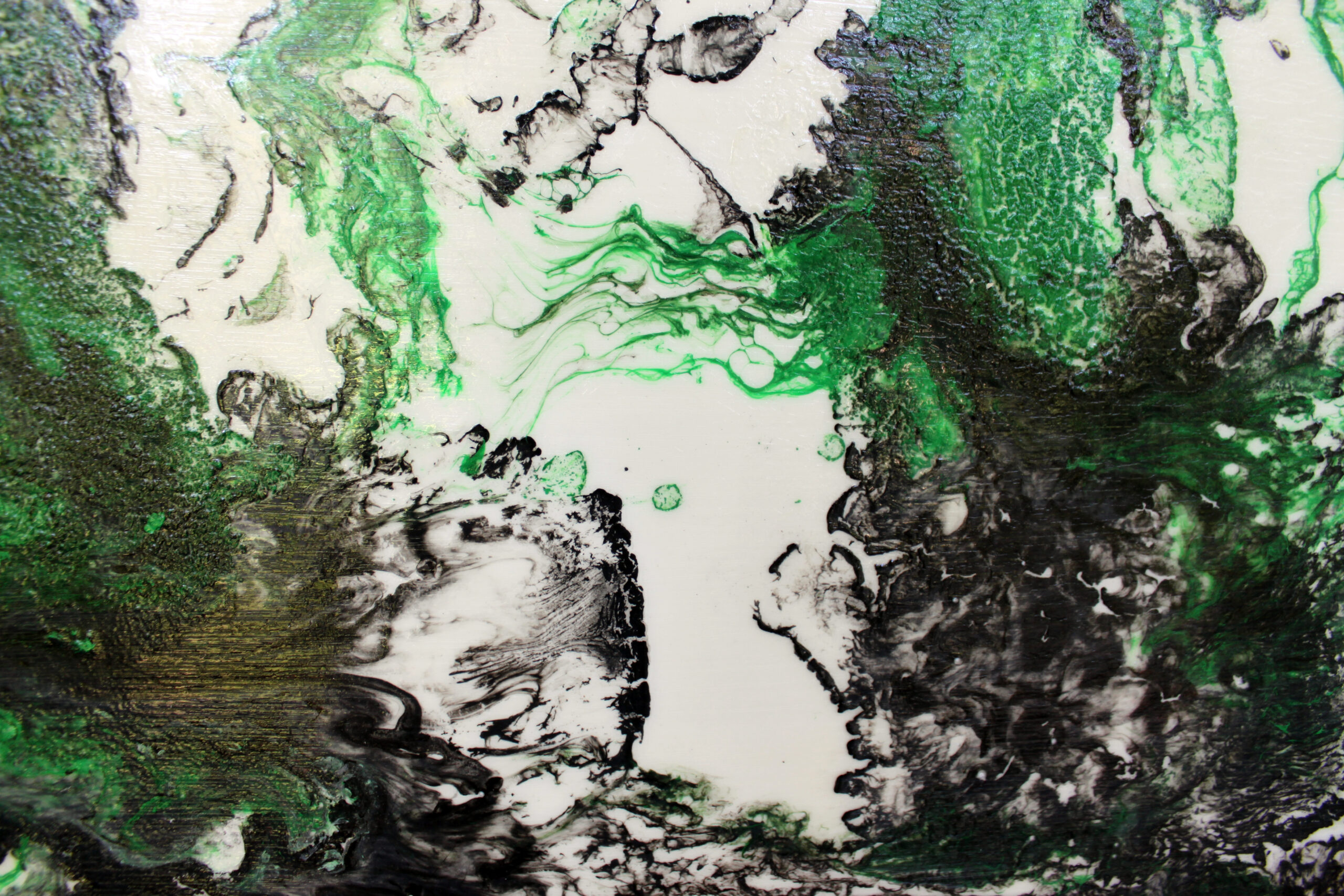 Emerald Triptych: Untitled Modern Abstract Art I - Sold - Image 4