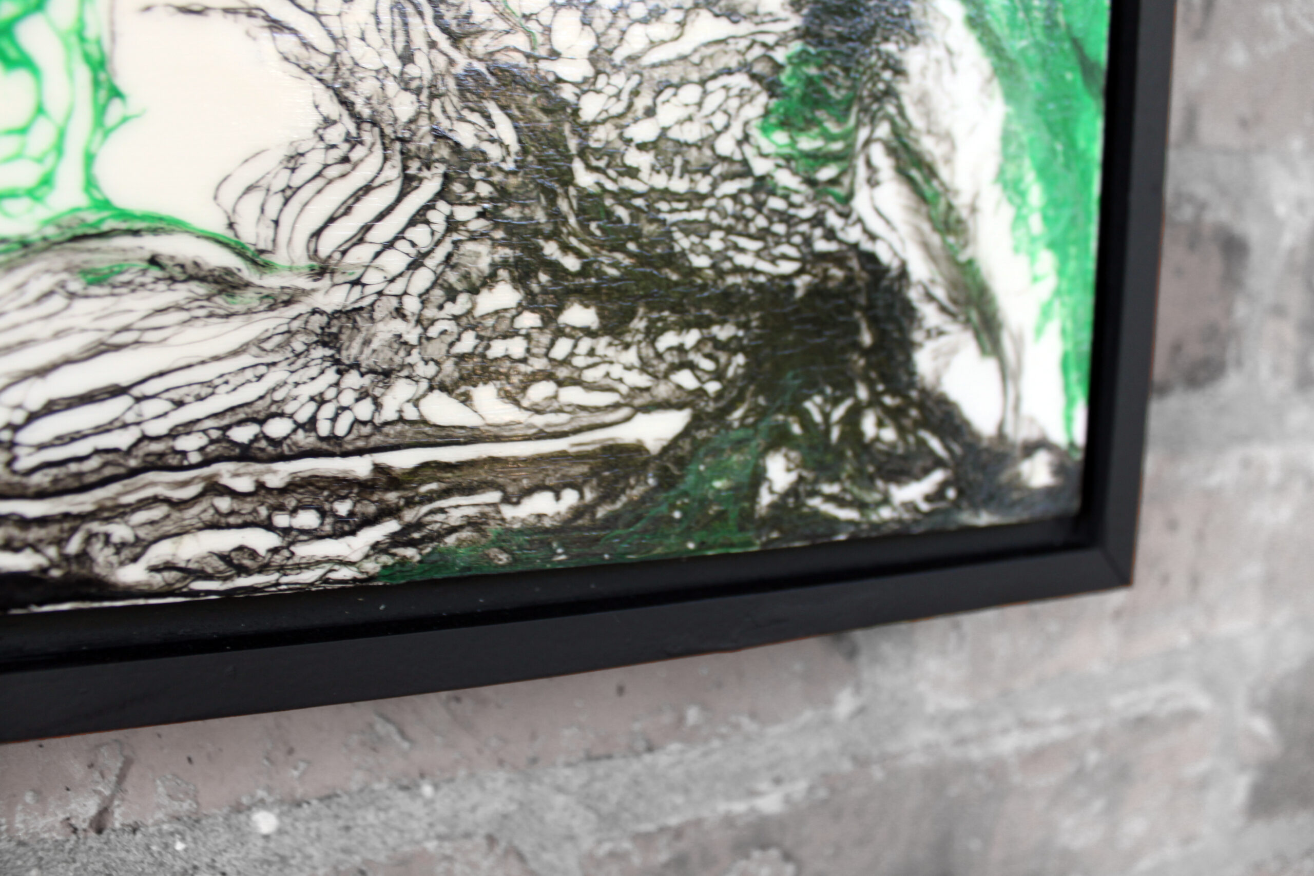 Emerald Triptych: Untitled Modern Abstract Art I - Sold - Image 3