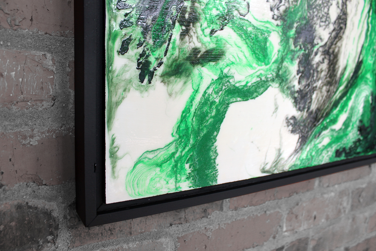 Emerald Triptych: Untitled Modern Abstract Art II - Sold - Image 5