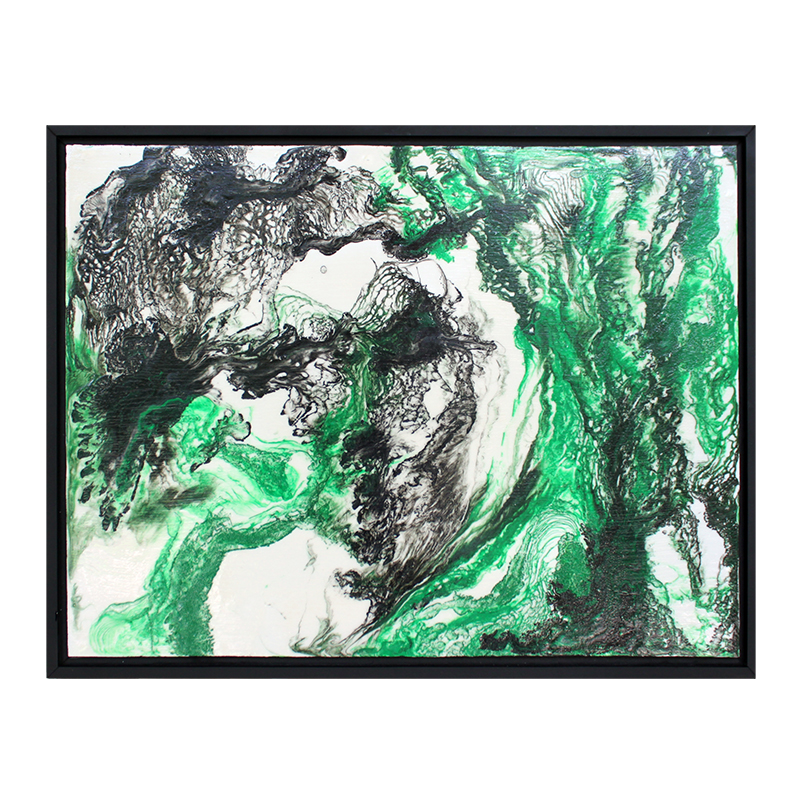 Emerald Triptych: Untitled Modern Abstract Art II - Sold
