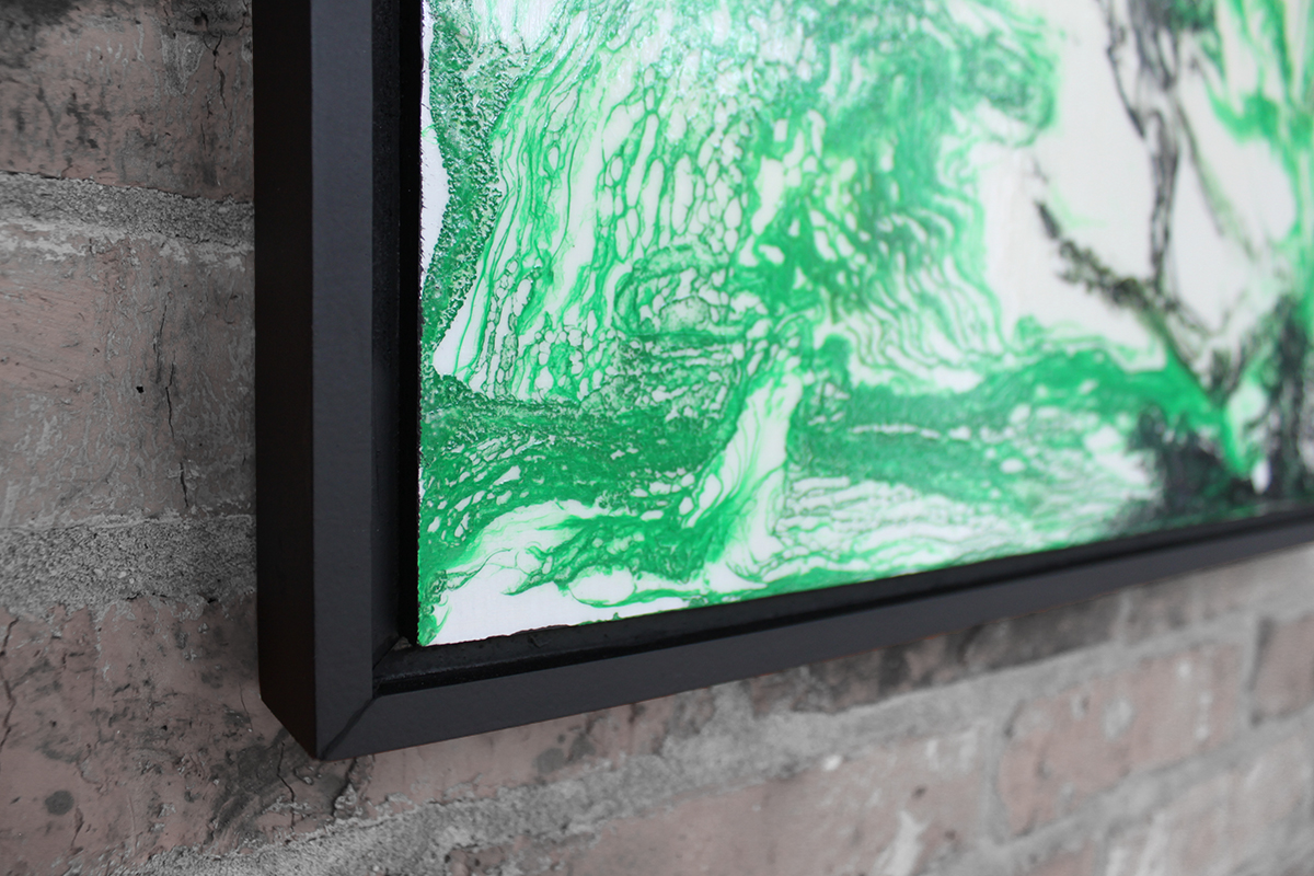 Emerald Triptych: Untitled Modern Abstract Art III - Sold - Image 5