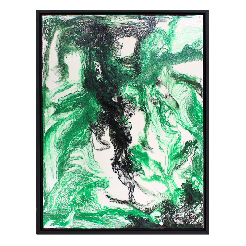Emerald Triptych: Untitled Modern Abstract Art III - Sold