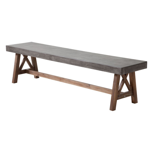 Ford Cement and Natural Wood Dining Bench - Discontinued