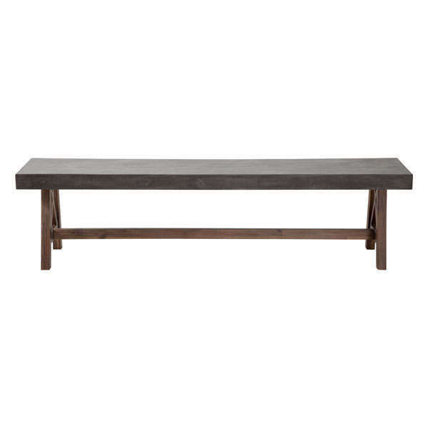 Ford Cement and Natural Wood Dining Bench - Discontinued - Image 4