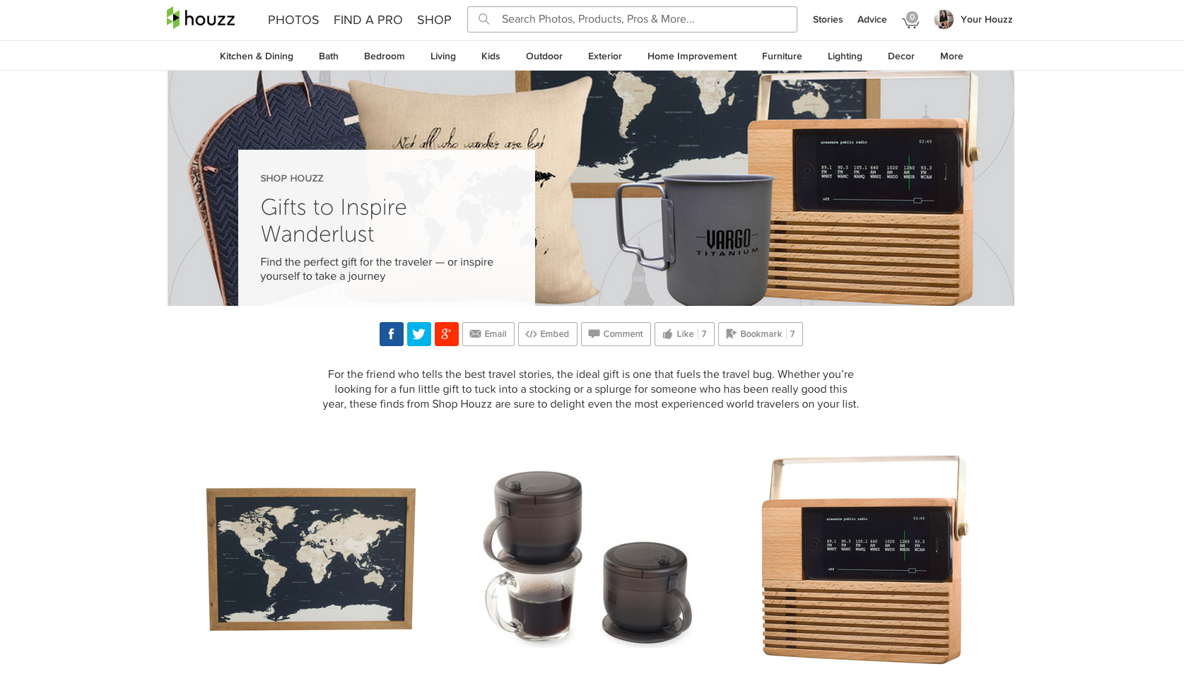 Featured on Houzz! Gift Ideas for Travelers