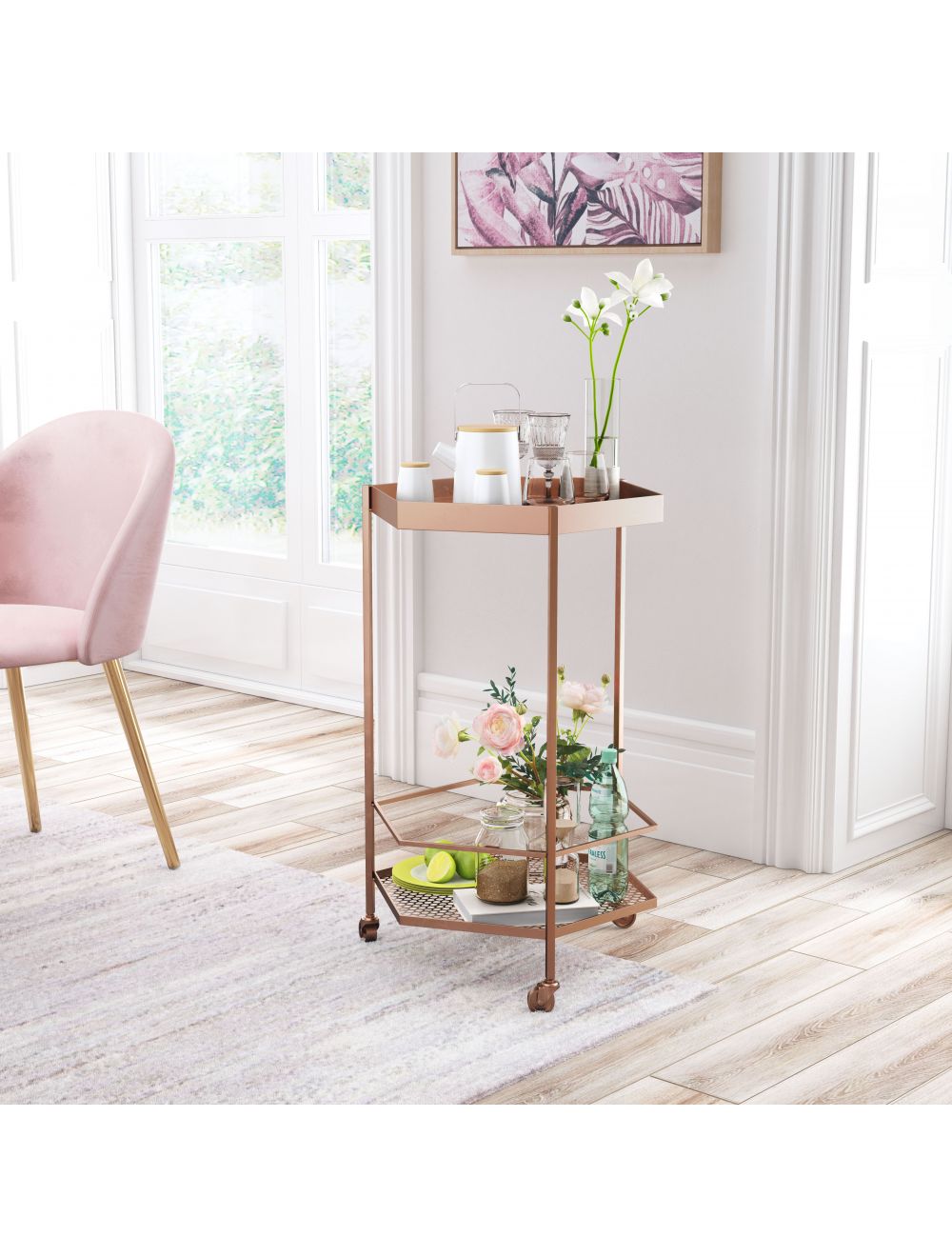 Hexagon Bar Cart - Image 2