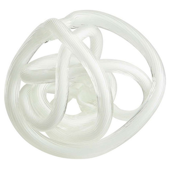 Interlace White Glass Knot Sculpture - Image 2