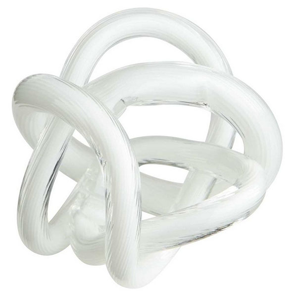 Interlace White Glass Knot Sculpture - Image 3