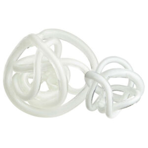 Interlace White Glass Knot Sculpture