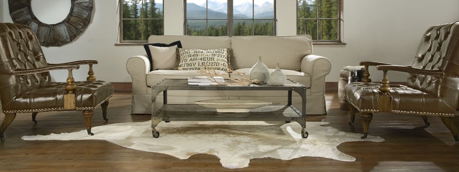 Long Hair Ivory Cowhide with Beige & Yellow Undertones - Discontinued - Image 3