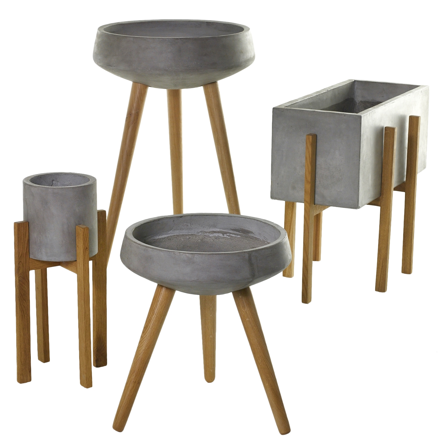 Jacobsen Mid Century Footed Concrete Planter