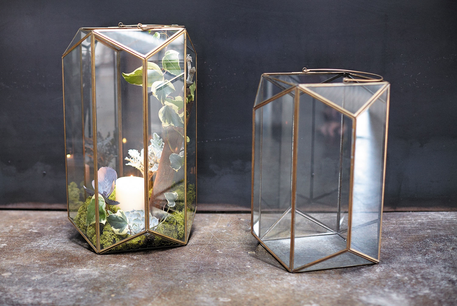 Maxwell Faceted Candle Lantern, Set of Two - Discontinued - Image 2