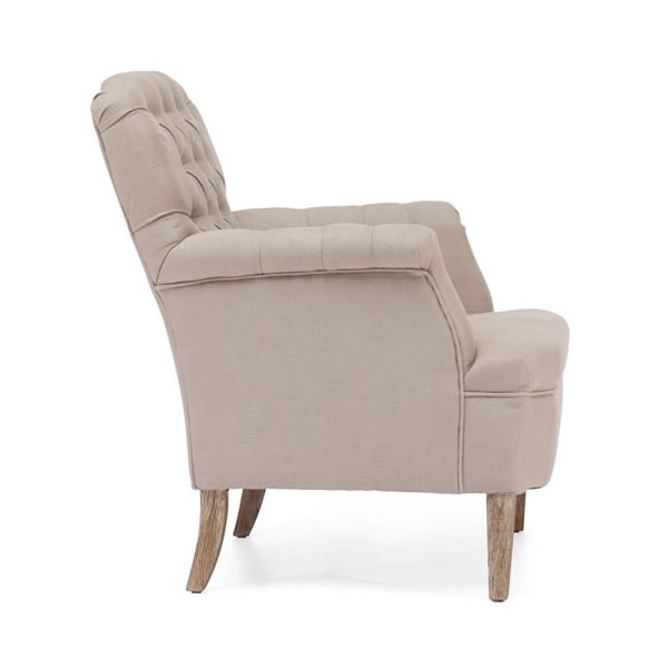 Tufted Linen Armchair - Discontinued - Image 4
