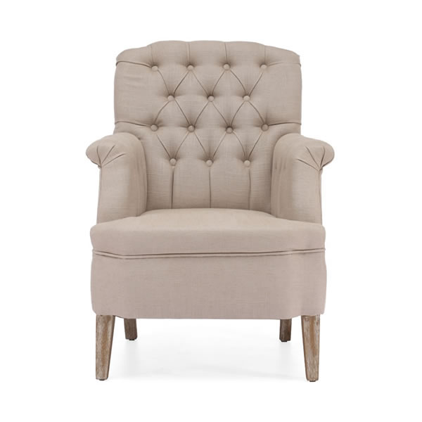 Tufted Linen Armchair - Discontinued - Image 3