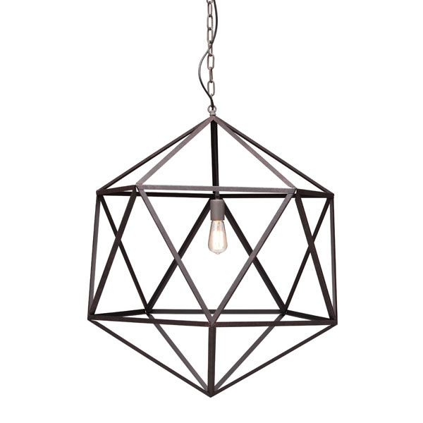 Amethyst Large Metal Angular Chandelier