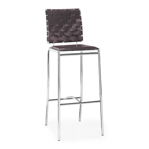 Espresso Criss Cross Bar Chair