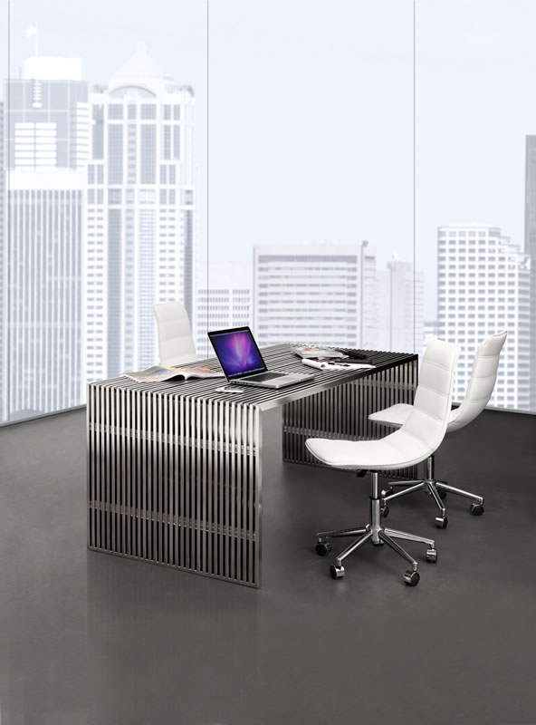 Slatted Steel Dining Table - Image 2