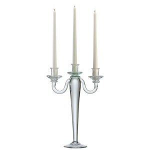 Clear Three Light Candelabra