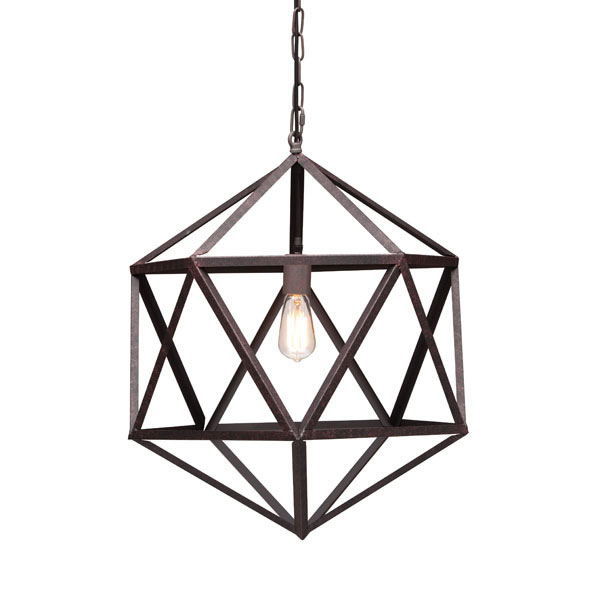 Amethyst Small Metal Angular Chandelier