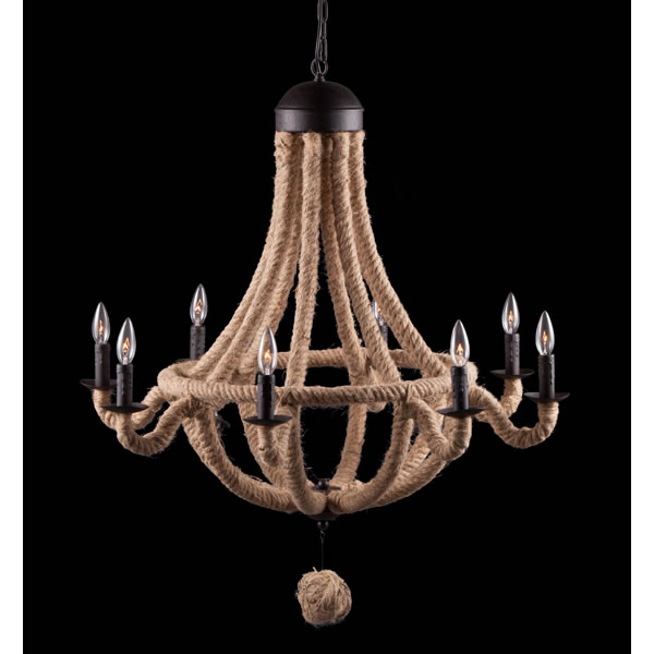 Celestine Twine and Metal Chandelier - Discontinued - Image 3