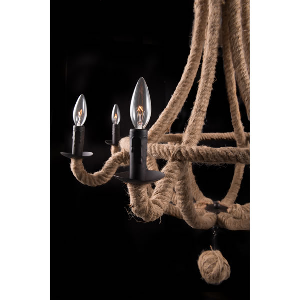 Celestine Twine and Metal Chandelier - Discontinued - Image 4